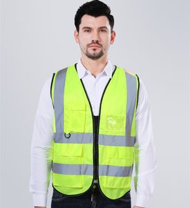 Reflecterend Vest PPE Veiligheid Beschermende Kleding Hoge zichtbaarheid Reflector Constructie Verkeerswaarschuwing Groene fluorescerend jas