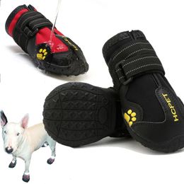 Reflecterende waterdichte schoenen voor huisdieren Warm Snow Boots Rain Booties Antislip Socks Medium and Large Dog 4 PCSSet 240411