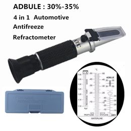 Refractometers 4 in 1 ATC-refractometer Antivries Koelvloeistoftester Adblue Motorvloeistof Propyleen Ethyleenglycoldetector Car Clean Battery Test 230804