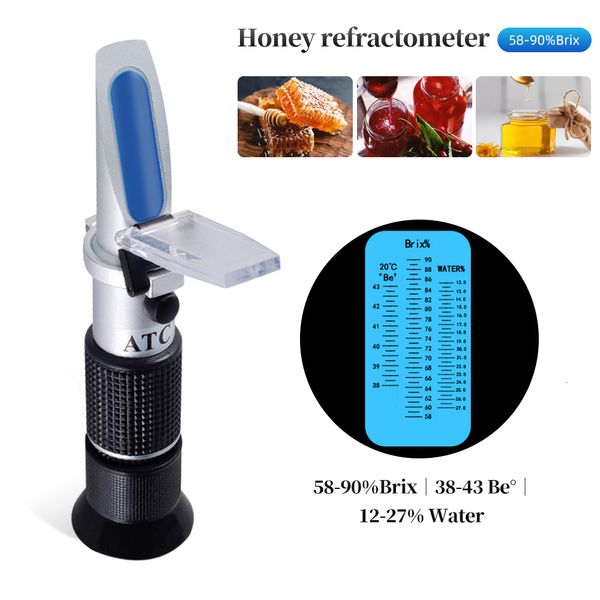 Réfractomètres Réfractomètre à sucre 5892% Honey Brix Concentration Meter Réfractomètre apicole portable avec ATC 230804