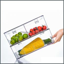 Koelkast Organizer Bins Set met Deksels BPA Stapelbare Duidelijke Plastic Opslag voor Koelkast Zer Keukenkast Pantry Organisatie en Drop