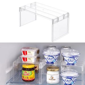 Organisateurs de réfrigérateur Rack de stockage Réfrigage Séparateur en couches étagères de bureau transparent Save Save Space Cuisine Accessoires 231227