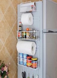 Réfrigérateur Rack Côté étagère Sidewall Portez des produits de cuisine multifonctionnels Organisateur Ménage Multilleuse Réfrigérateur T20037842747