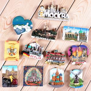 Koelkaststickers Griekenland Spanje Nederland Rusland St. Petersburg Duitsland Berlijn Spaans Praag Souvenirs Koelkaststicker