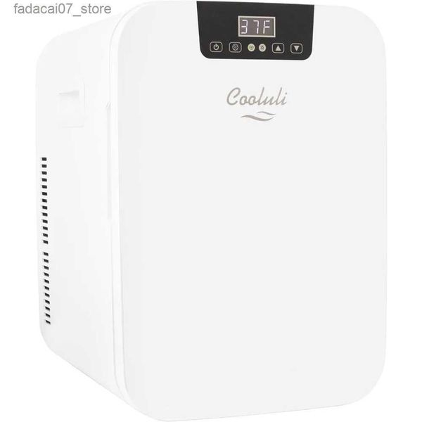 Réfrigérateurs Congélateurs Mini-réfrigérateur de 20 litres avec contrôle de température - glacière et chauffage thermoélectriques blancs pour chambres, bureaux, voitures, dortoirs Q240326