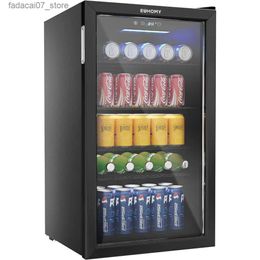 Réfrigérateurs Congélateurs Refroidisseur de boissons et mini-réfrigérateur de 110 canettes avec étagères réglables adaptées à la bière gazeuse ou au vin, parfait pour la maison/bar/bureau Q240326