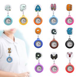 Alfabet Kijk Shein Creative Cute Cartoon Doctor Nurse Nurse Chest Pocket Watch Silicone Watch Student Watch Rekbaar en gemakkelijk te verkleinen