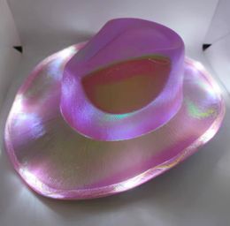 36 cm x 32 cm brede runderfedora hoed gecombineerd met gloeiende damesfeesthoed, heren jazz retro denim vilt hoed, Panama Sun Hat
