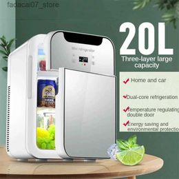 Refrigeradores Congeladores Página de inicio Dual Core 20L Refrigerante Mini Enfriamiento Calefacción Refrigerador Propósito Pantalla digital Automotriz 220V / 12V 75W Q240326