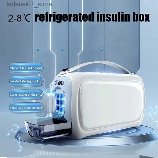 Réfrigérateurs Congélateurs Boîte réfrigérée à insuline Boîte de stockage de médicaments portable Conteneur réfrigéré à interféron Mini réfrigérant Q240326