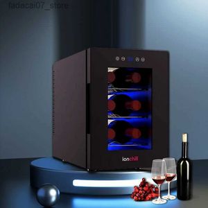 Réfrigérateurs Congélateurs Peque o Para Cuarto Mini-réfrigérateur refroidisseur de vin 6 bouteilles avec casier à vin et contrôle de la température Q240326