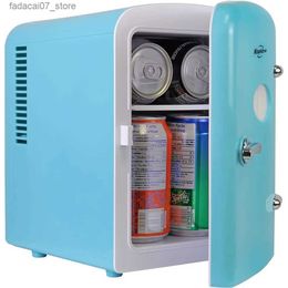 Réfrigérateurs Congélateurs Rétro mini réfrigérateur portable 4L réfrigérateur compact pour soins de la peau sérum de beauté masque facial refroidisseur personnel Aqua Q240326