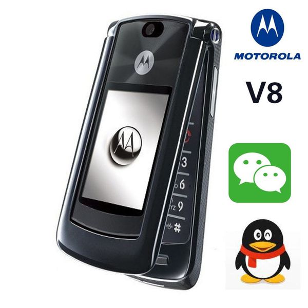 Téléphones cellulaires rénovés Motorola V8 V9 2G 3G BOUTON BLUETOOTH CAME FLIP Téléphone