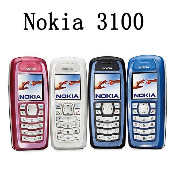 Téléphones portables remis à neuf Nokia 3100 CDMA 3G GSM carte unique pour vieil homme étudiant téléphone portable avec boîte