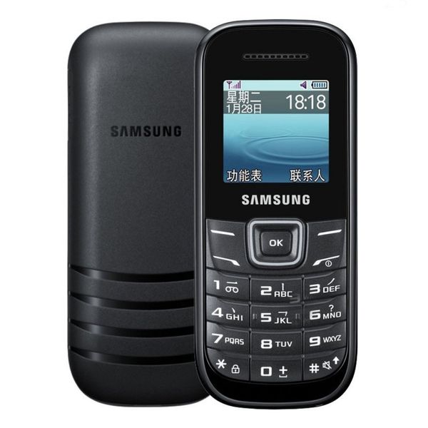 Téléphones portables remis à neuf Samsung E1200 Senior Student Straight Button Petit téléphone portable