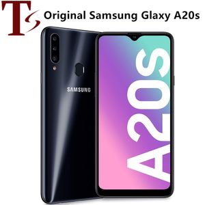 Samsung Galaxy A20s A20 4G Lte remis à neuf téléphone intelligent débloqué 2G RAM 32GB ROM triple caméras arrière téléphones mobiles débloqués 1pc DHL