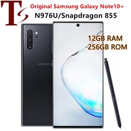 Rénové Samsung Galaxy Note 10+ Note 10 plus 5G N976U 256/512 Go ROM 12 Go Ram Octa Core 6.8 "Snapdragon 855 Téléphone cellulaire Android original Expédition UPS