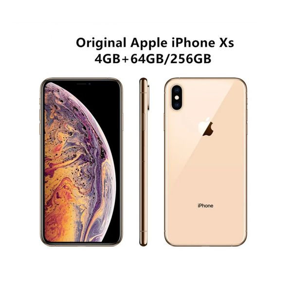 Apple-iphone XS 4G LTE Original renovado, desbloqueado, 4GB de RAM, 64gb/256gb de ROM, identificación facial, Chip biónico A12, IOS12, 2658mAh