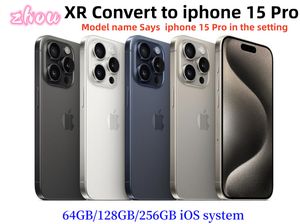 Gerenoveerde originele ontgrendelde iPhone XR Converteren naar iPhone 15 Pro Mobiele telefoon met 15 pro Camera-uiterlijk 3G RAM 64GB 128GB 256GB ROM Mobiele telefoon