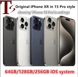 iPhone XR déverrouillé d'origine remis à neuf Covert pour iPhone 15 Pro Téléphone portable avec apparence d'appareil photo 15 Pro 3G RAM 64 Go 128 Go 256 Go ROM Téléphone portable