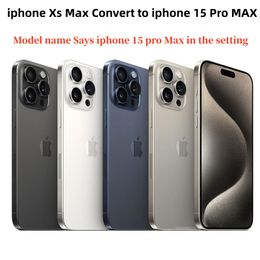 Gerenoveerd origineel ontgrendelde iPhone XS Max Convert naar iPhone 15 Pro Max mobiele telefoon met 15 Pro Max Camera -uiterlijk 3G RAM 64 GB 256 GB 512 GB ROM MOBILEPHONE