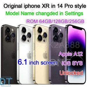 Gerenoveerd origineel ontgrendeld OLED -scherm Apple iPhone XR In iPhone 14 Pro Style mobiele telefoon iPhone 14Pro RAM 3GB ROM 64 GB/128 GB/256 GB Mobiele mobilephone, A+ Conditie