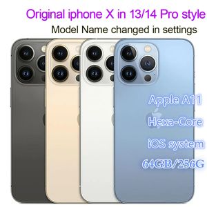 Refurbished Original Unlocked OLED Screen iPhone X in iPhone 13 Pro/14 pro Cellphone style Apple iPhone 14 pro RAM 3GB ROM 64GB/256GB Mobile phone