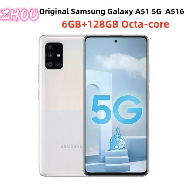 Samsung Galaxy A51 5G A516 remis à neuf 6,5 pouces 128 Go ROM 4G LTE téléphone portable Octa-core smartphone simple Sim