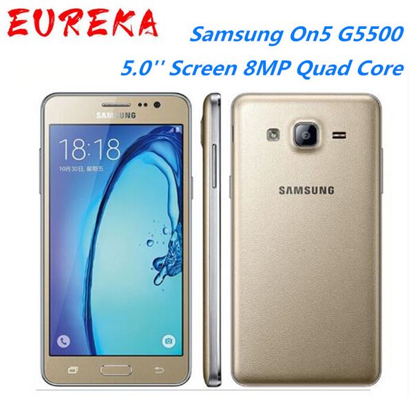 Téléphone portable Samsung Galaxy On5 G5500 4G LTE remis à neuf double SIM 5.0 '' écran 8MP Quad Core