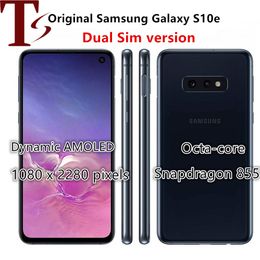 Samsung Galaxy S10e G970 remis à neuf double SIM Octa Core Snapdragon 855 LTE débloqué téléphone intelligent Android 5,8 "16MP12MP 6 Go de RAM 128 Go ROM NFC 1pc