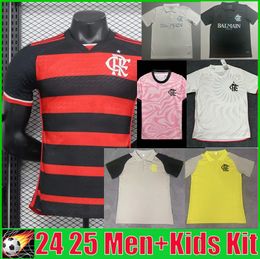 Regatas do flamengo 24 25 camisetas de fútbol 2024 2025 De -Arrascaeta E.Ribeiro Gabi B. Henrique David Luiz Diego Pedro Gerson Jugador Hogar Fans Man Football Shirt Kit Kits Kits