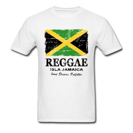 Reggae Jamaïque Drapeau T-shirt Vintage Tops Hommes T-shirt Coton Vêtements O Cou T-shirts D'été Équipe T-shirt Personnalisé Chemises Blanches 210706