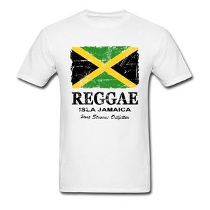Camiseta con bandera de Reggae Jamaica, camisetas Vintage para hombre, ropa de algodón, camisetas con cuello redondo, camiseta de equipo de verano, camisas blancas personalizadas 210706