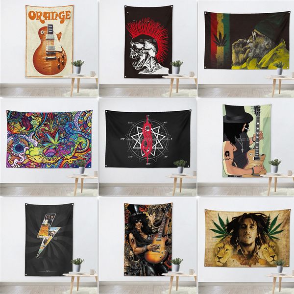 REGGAE Punk Rock Art Affiche Mur Décoratif Bannières Tenture Drapeaux Métal Musique Art Toile Peinture Tapisserie Pour Dortoir et Chambre Décor À La Maison - Meilleurs cadeaux pour les fans de rock