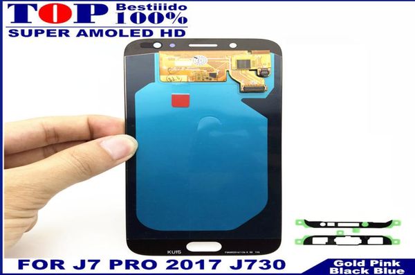 Regula el brillo J730F LCD para Samsung Galaxy J730 J7 Pro 2017 teléfono pantalla LCD pantalla táctil digitalizador pegatina reemplazo 9655259