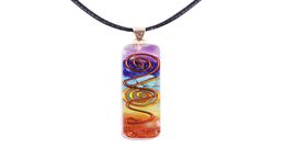 Reiki 7 Chakra Orgone Hanger Ketting Energie Healing Kristallen Chips Trommelstenen Gemengde Orgonite Hars Ketting CX2007216269571