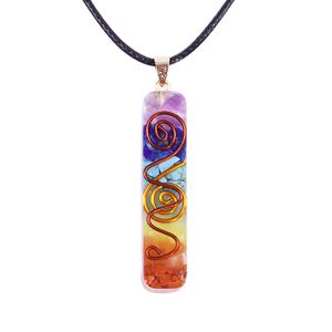 Reiki 7 Chakra Orgone Pendentif Collier Energy Healing Crystals Chips Tumbled Stones Mixed Orgonite Resin Collier CX200721