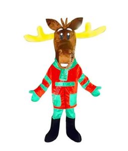 Reindeer Moose Elk Mascot Costume Top Cartoon Anime THEME CARNIVAL UNISEX ADULTES Taille de Noël Party Anniversaire Outdoor Tiptid