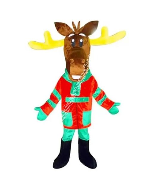 Reno Moose Elk Mascot Costume Top Cartoon Anime tema personaje Carnaval Unisex Adultos Tamaño Navidad Fiesta de cumpleaños Traje al aire libre Traje
