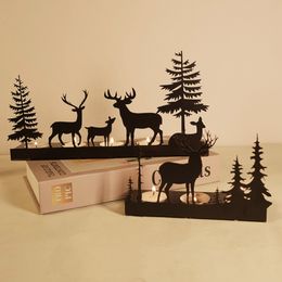 Reindeer Solder Tealight Metal Candlestick pour table de mariage table centrales de table de table décorations de Noël à la maison