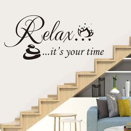 Relax It's Your Time Spa Schoonheidssalon Wall Art Stickers Muurstickers Home Diy Decoratie Verwijderbare Room Decor Muurstickers