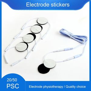 Coussinets de Gel adhésifs pour électrode de relaxation, prise de 2.5mm, massage corporel, masseur, stimulateur d'impulsion thérapeutique, autocollant électro, 50 pièces