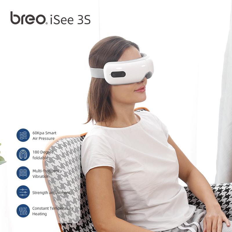 Relaxation Breo iSee 3S Masseur oculaire intelligent Fonction chauffante avec son commutable Vibration de l'airbag intelligent Réduire la fatigue oculaire Les yeux se détendent
