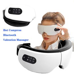 Masseur oculaire de relaxation, masque intelligent pour les yeux, vibrateur, compresse chaude, Bluetooth, musique, soins oculaires, chauffage, soulagement de la fatigue, appareil pliable, chargement USB