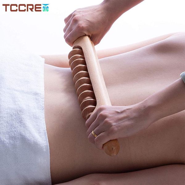 Rouleau de Massage de Drainage lymphatique de Relaxation, outil de Massage thérapeutique en bois, Point de déclenchement portatif, bâton de Relaxation musculaire manuel