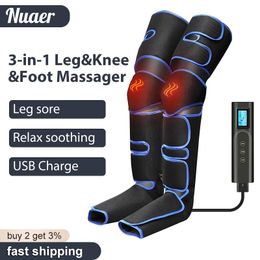 Relaxation Nuaer 360 ° masseur de jambe à pression d'air du pied masseur de genou favorise la circulation sanguine soulagement des douleurs musculaires masseur corporel relaxant