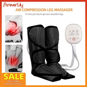 Ontspanning Professionele luchtcompressie Benen Massager Heet kompres Benen Voeten Massage Machine Pressotherapie Relax Spier Bloedcirculatie