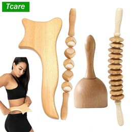 Relaxation Tcare 4 pièces/ensemble outils de massothérapie en bois de luxe pour ensemble de mise en forme du corps ensemble de gymnastique à domicile outils de thérapie en bois professionnels Kit Maderoterapia