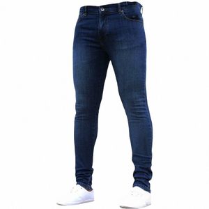 Jeans en ajustement décontracté hommes Big and Tall Men's Color Denim Cott Vintage W Hip Hop Travail pantalon Jeans Pantalon 2023 L4NO #