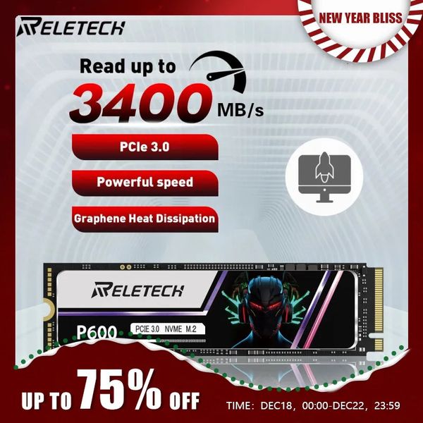 Reletech P600 M2 SSD NVMe 1 to 2 to 512 go 256 go SSD M.2 2280 PCIe Gen3.0x4 disque dur interne pour ordinateur portable de bureau 231220